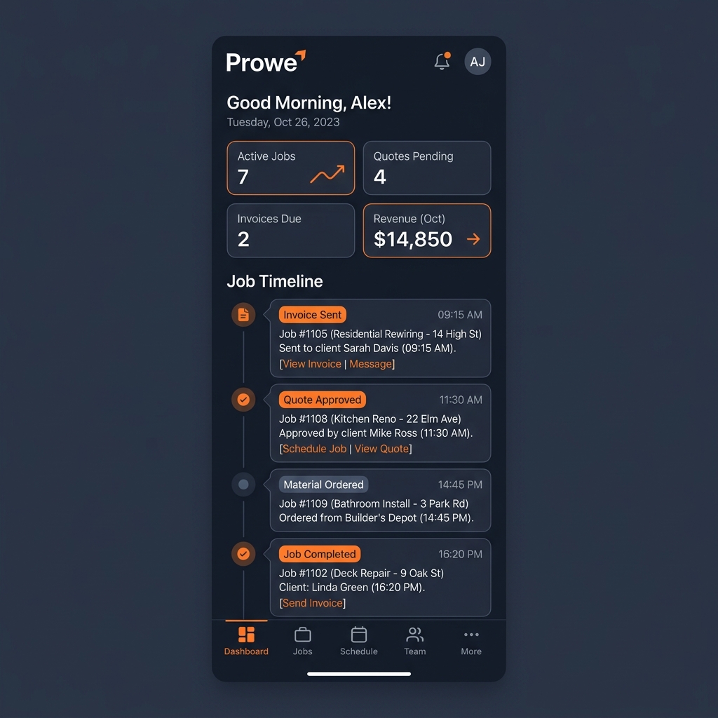 Prowe Job Timeline Dashboard